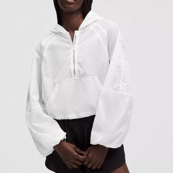 lululemon athletica Tops - Lululemon NWT Scuba Cropped Anorak, Oversized Fit in White Size 8
